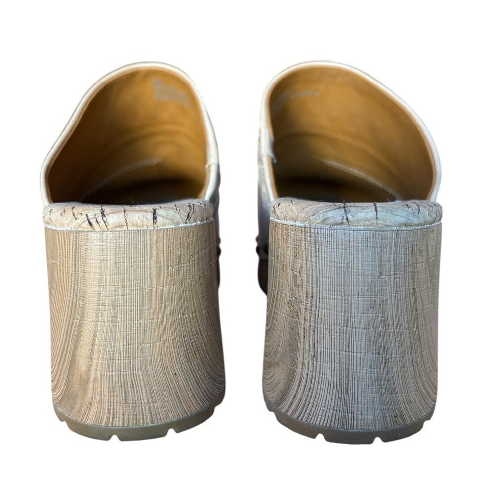 Kork-Ease Tilly Tan Leather Retro Style Platform Clog w Brass Stud Detail size 8 - Picture 4 of 15